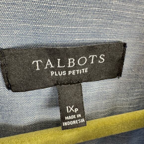 Talbots Blue Classic Field Jacket Collared Lightweight Button Up Jacket Size 1XP - Picture 11 of 12